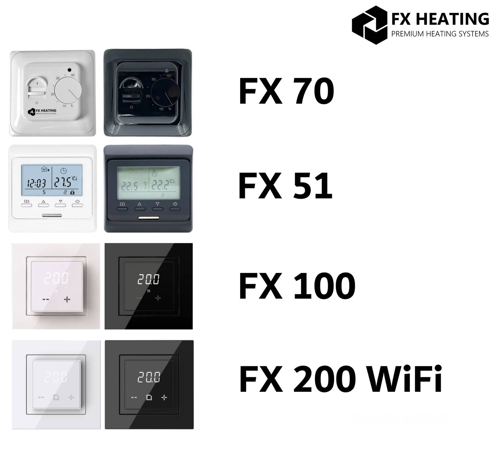 Терморегулятори для теплої підлоги FX70, FX51, FX100, FX200 WiFi